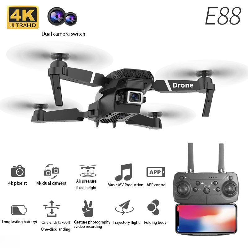 4K Folding Drone Professionelle HD Quadcopter Fernbedienung Flugzeug Luftaufnahmen Dual-Kamera Kinder Spielzeug Geschenke DRONE