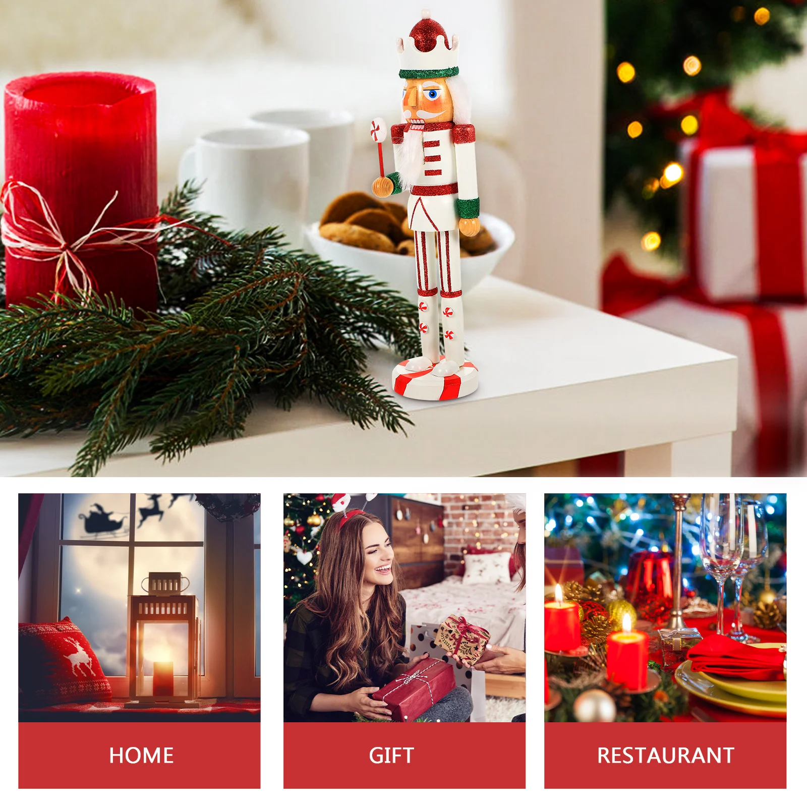 

Wooden Nutcracker Christmas Decoration Cute Nutcracker Ornament Desktop Xmas Decor Home Gift Xmas Table Ornament