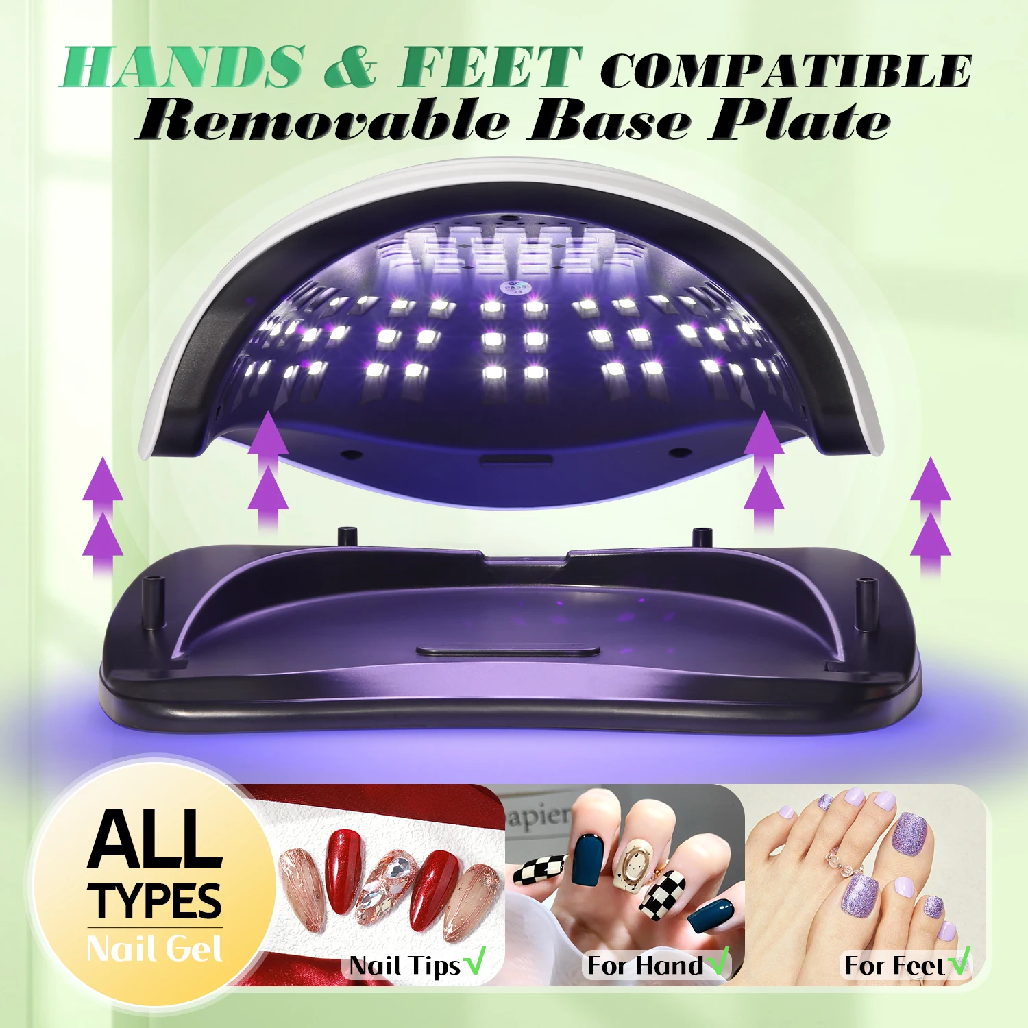 380W Uv Led Nagellamp Met 4 Timers & Auto Sensor Voor Handen & Voeten Snellere Nail Drye Met 81 Leds Gebruikt Voor Het Uitharden Van Alle Polish