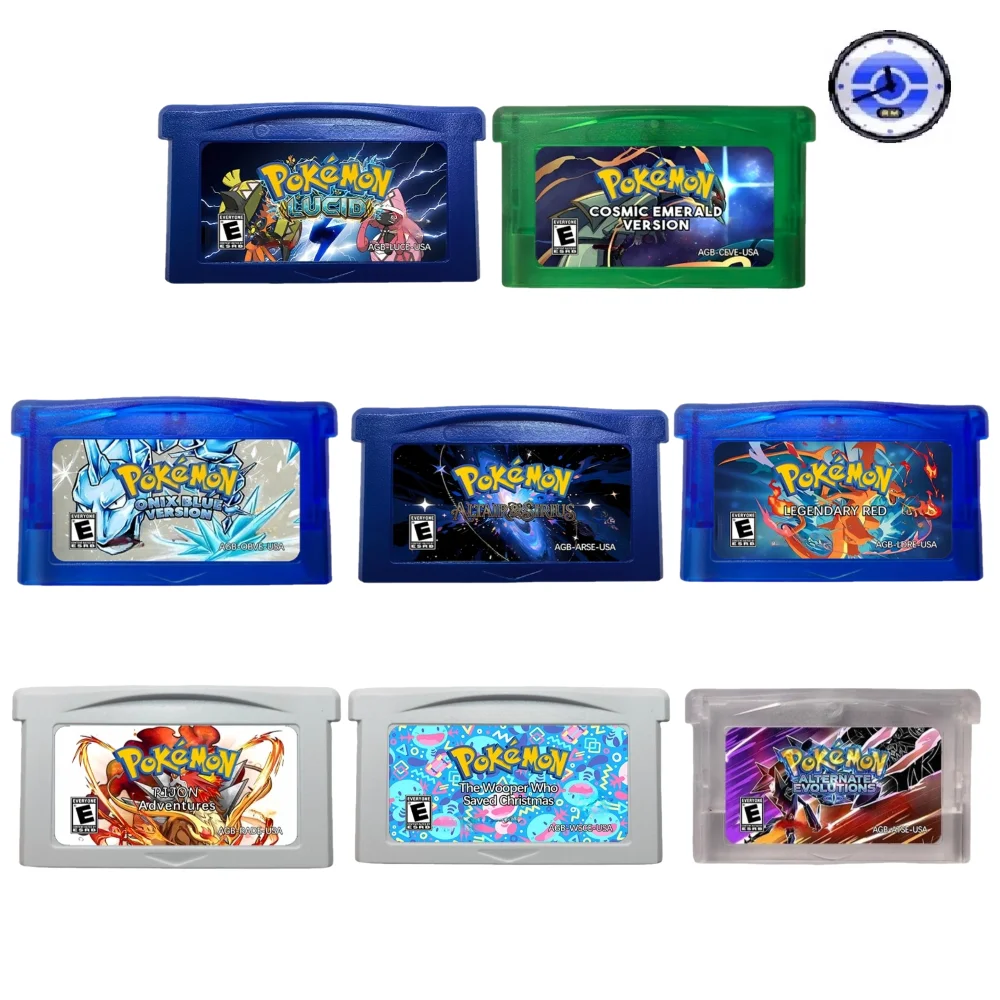 GBA RTC Pokemon English Game Cartridge , Alternate Evolutions，Lucid ，Altair and Sirius，Rijon Adventures GBA ROM Modified Version