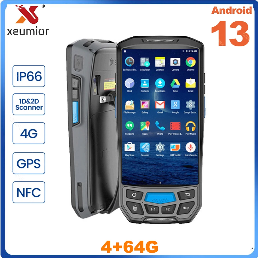 IP66 PDA Android Handheld Terminal Honeywell Barcode Scanner 1D 2D QR Portable Data Collector Reader with NFC Bluetooth WIFI 4G