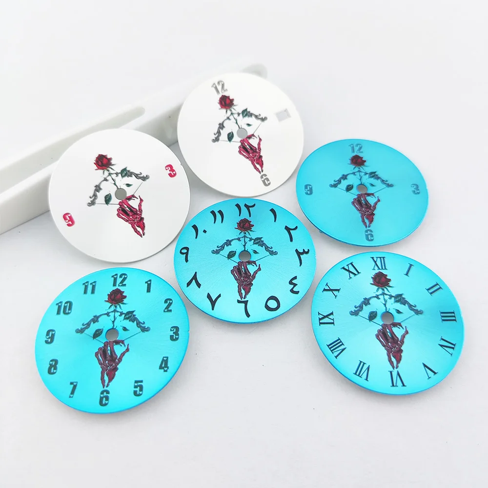 

28.5mm watch dial NH35 dial Creative Color printed dial steel NH35 watch dial suitable for NH35 Movement Watch accessories