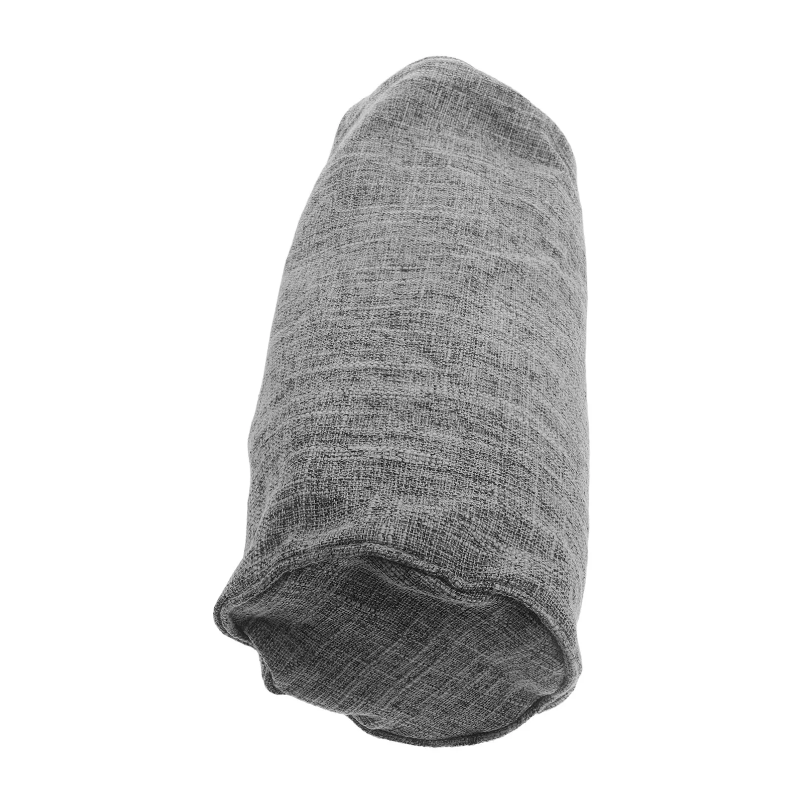 

Round Neck Roll Cover 15.7X5.9 Inch Grey Cotton Linen Cylinder Pillow Case For Lumbar Support Travel Home Decor Bolster