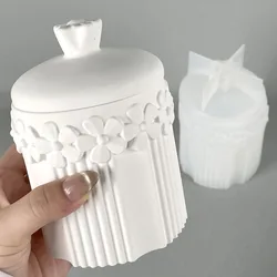 Stripe Flower Pot Silicone Mold DIY Flower Storage Box Craft Making Plaster Resin Flower Pot Casting Molds Home Decor Supplies