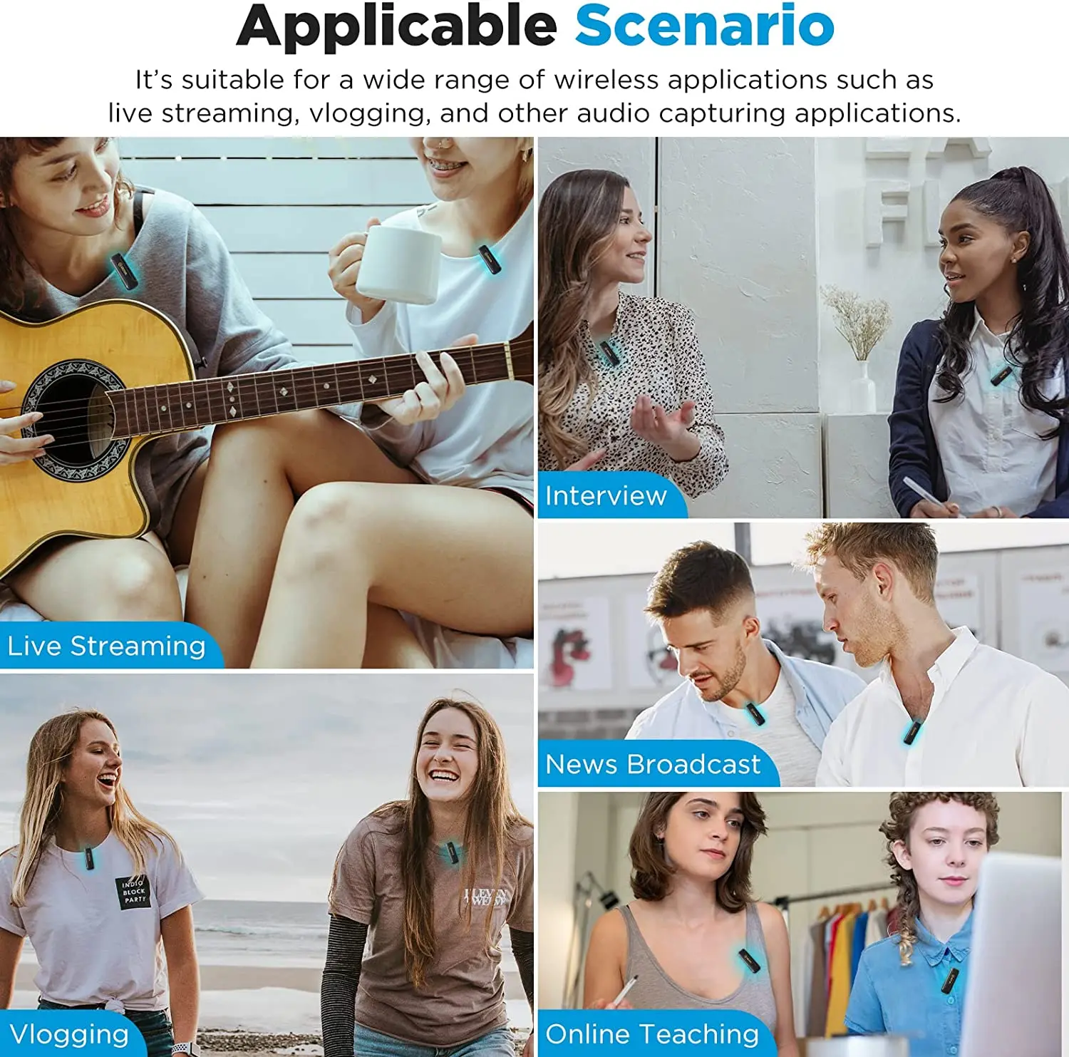 BOYA-携帯電話,スマートフォン,Xiaomi,iPhone,Android,スラッシュ用のマイク付きのワイヤレスクリエイサーマイクBY-WM3T2コンデンサー