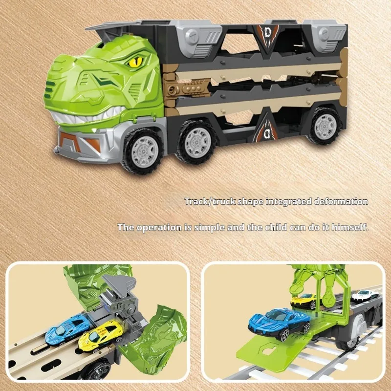 Modèle de voiture de rail de dinosaure d'éjection de taille ultra longue, train à inertie, camion, déformation, jouets pour enfants, cadeau de vacances, style chaud, 120cm