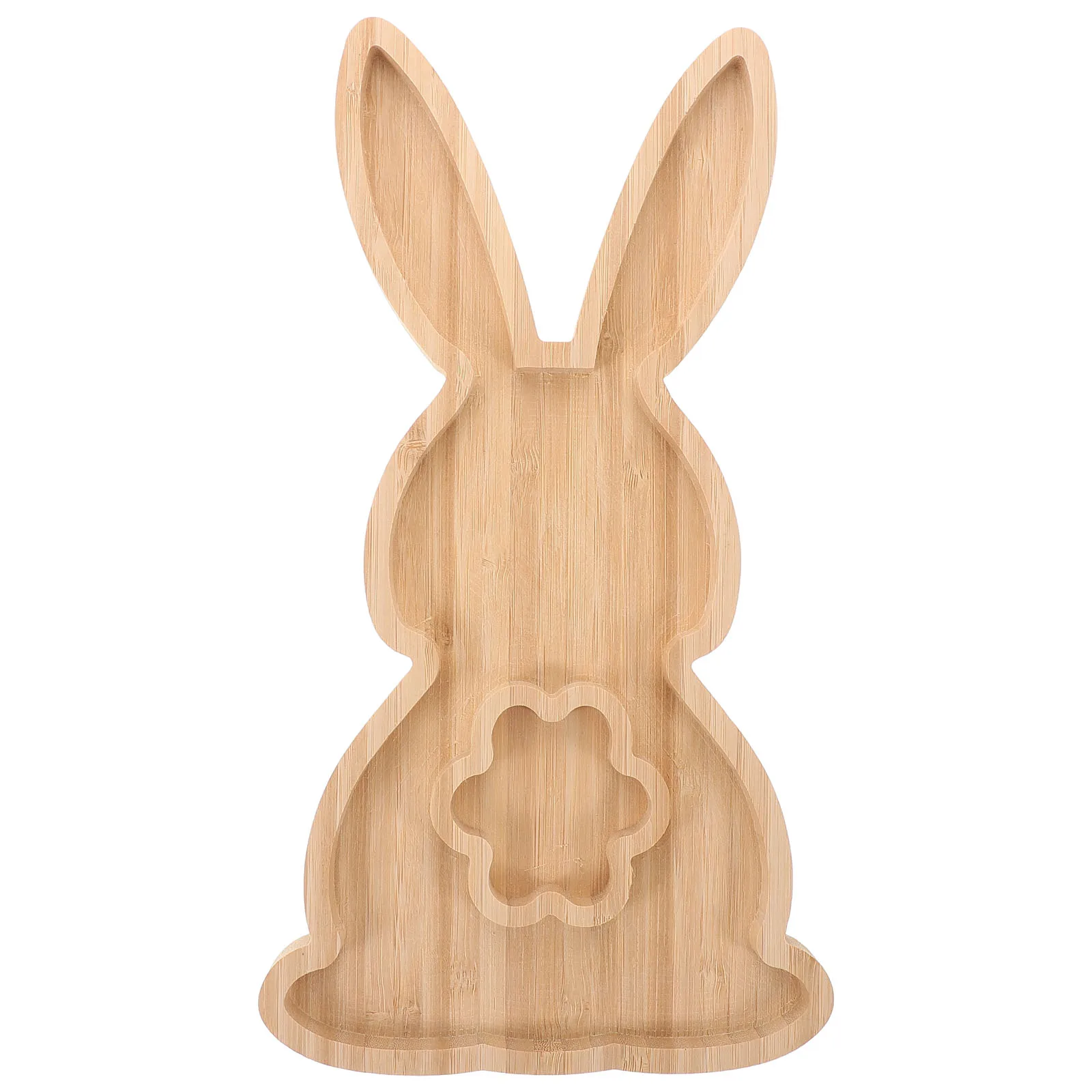 

Bunny Charcuterie Board Bamboo Rabbit Tray Cooked Food Serving Dish Delicatessen Platter