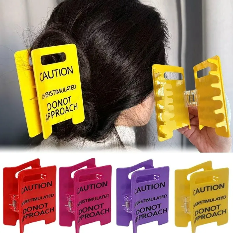 

Funny Big Hair Claw Clip Emotional Expression Warning Hair Clip for Women Creative Ornament Hairpins Funny Hair Accessory Gifts