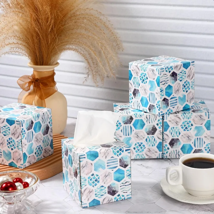 12 pacotes de caixas de cubos de tecidos faciais com 80 folhas por caixa, tecidos faciais macios de 2 camadas, caixa de papel quadrada em massa, toalhas de papel faciais para