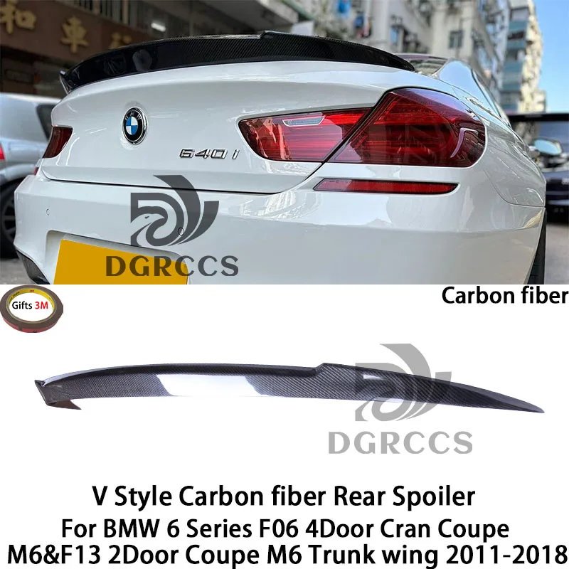 

For BMW 6 Series F06 4Door Cran Coupe M6&F13 2Door Coupe M6 V Style Carbon fiber Rear Spoiler Trunk wing Carbon fiber FRP primer