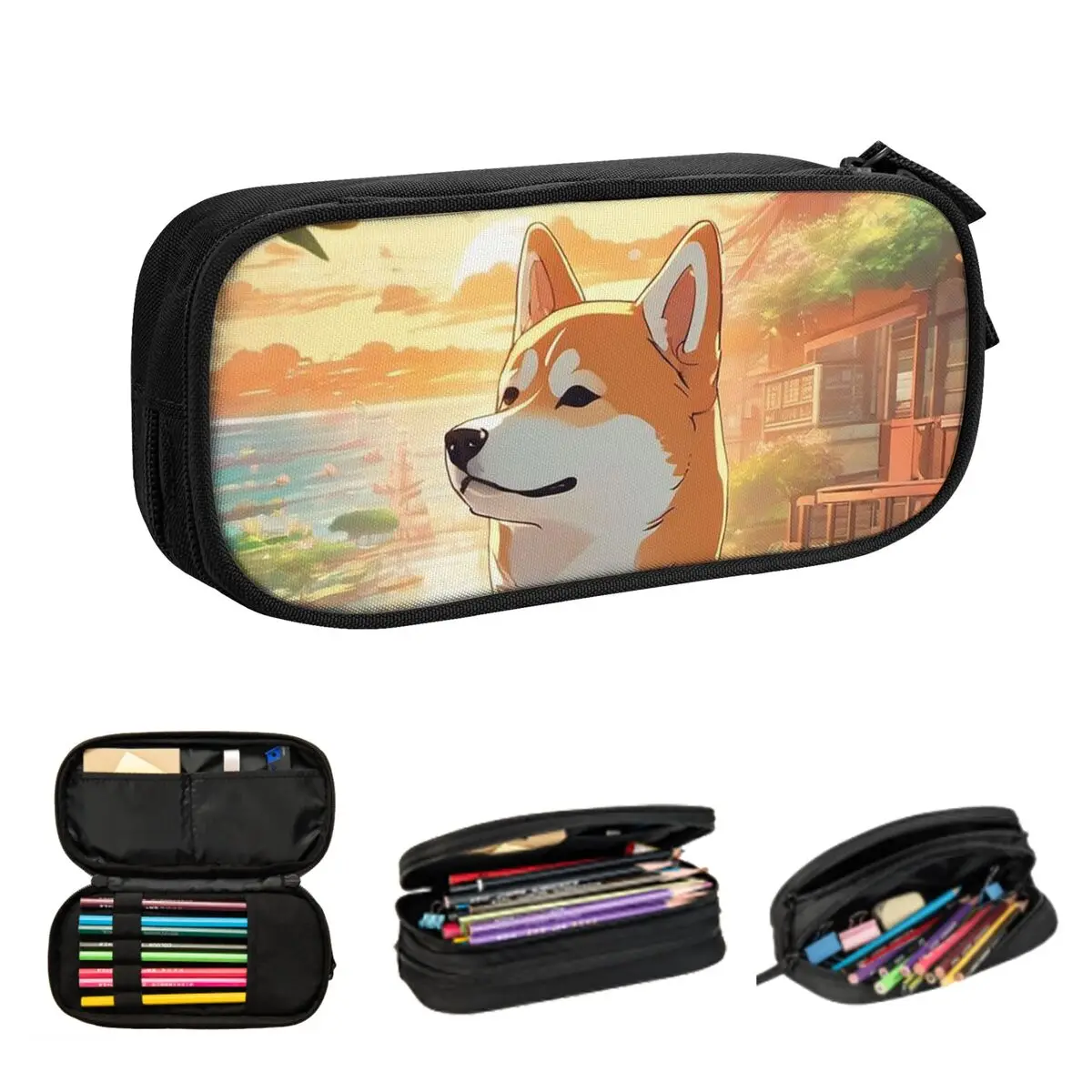 

AI Generated Shiba Inu Pencil Cases for Student Gifts Pen Box Pencil Bag Large Storage Pencil Pouch Pen Holder