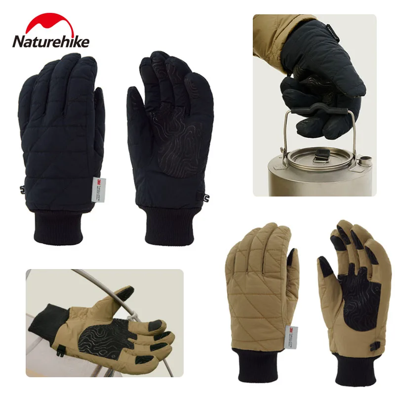 Naturehike -5 ~ 5 °C Outdoor Thickened Warm Gloves 3M Cotton Soft Non-Slip Camping Travel Cycling Hiking Winter Windproof Gloves