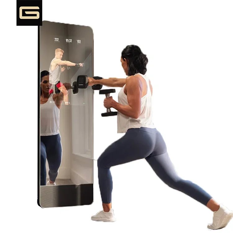 Metafit-Miroir numérique intelligent pour l'exercice, miroir de fitness avec caméra, poignée de gymnastique, mur en verre, sol à la maison, magique, 32 amaran