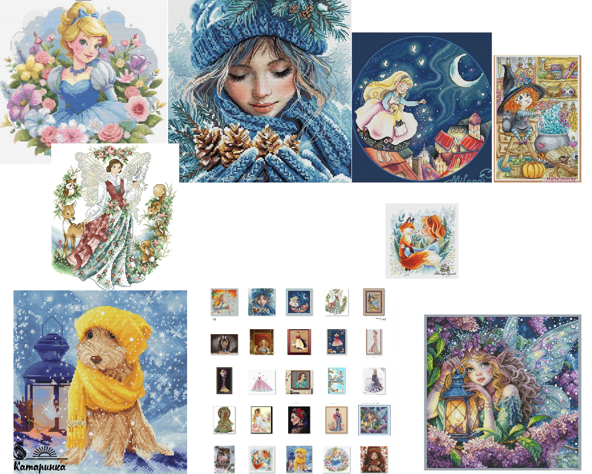 

Embroidery Cross Stitch Kits Craft DIY Needlework Cotton Canvas - The Spirit of Autumn Swinging 37-37