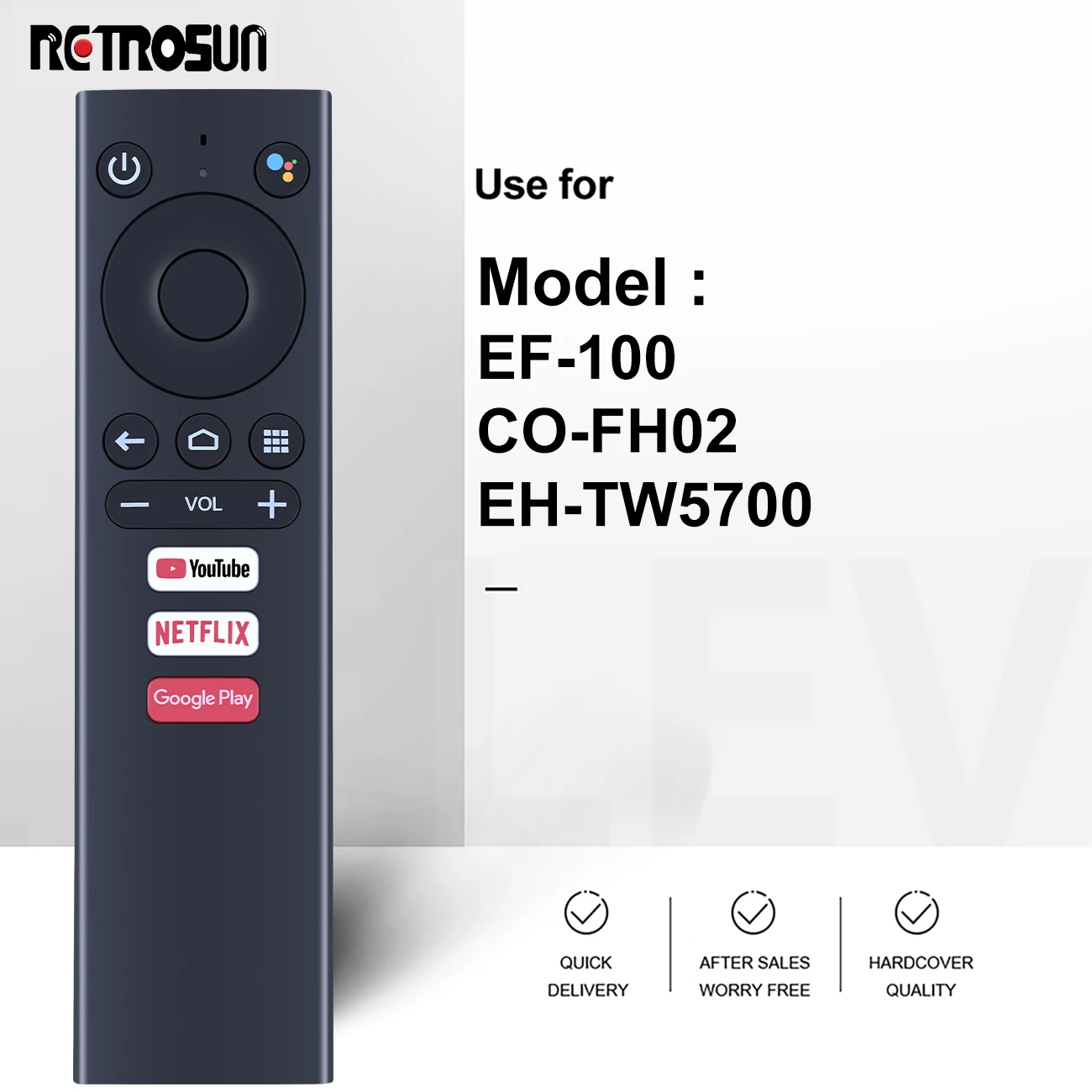 New Voice Remote Control for Epson EF-100 Mini-Laser Streaming Projector CO-FH02 EH-TW5700 Mecool Ematic TV BOX