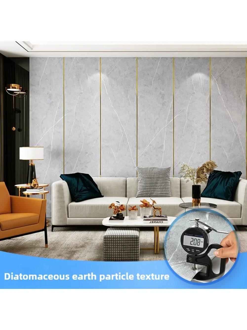 50cmX2.8/10m Linnen 3D Schuim zelfklevend PVC Effen Kleur Verdikte Waterdichte Achtergrond Muur Renovatie behang Muurstickers - afbeelding 2