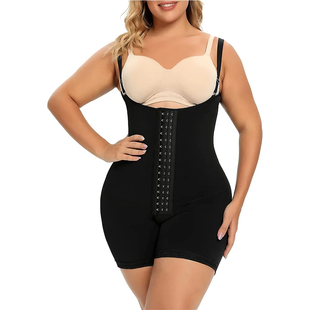 XS 3X 4X Fajas Colombianas Moldeadoras Post Surgery Compression Garment Open Body Shaper Hook Girdle Shapewear Postpartum Women