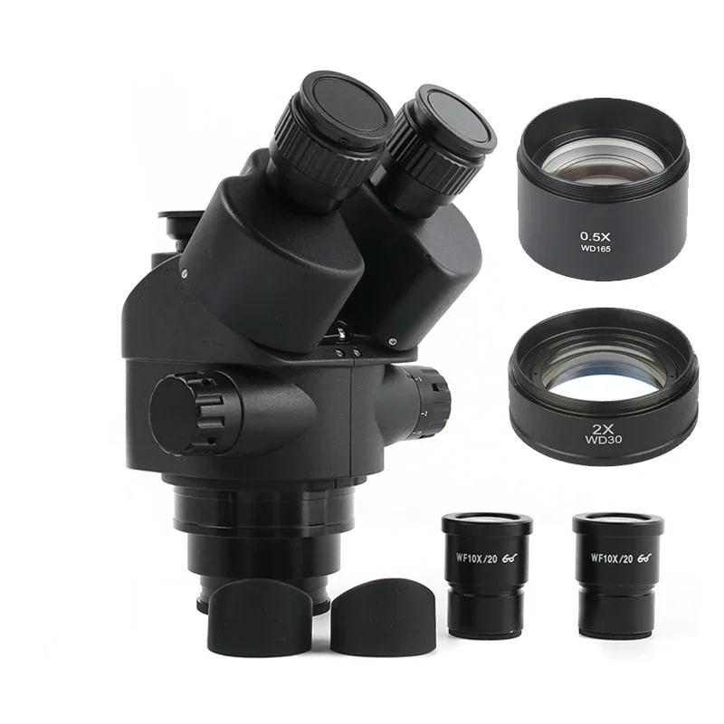 3.5X 7X 45X 90X testa per microscopio trinoculare Stereo simulfocale 0.3X 0.5X 0.7X 0.75X 1X 1.5X 2.0X Barlow Lens 0.35 0.5X adattatore CTV