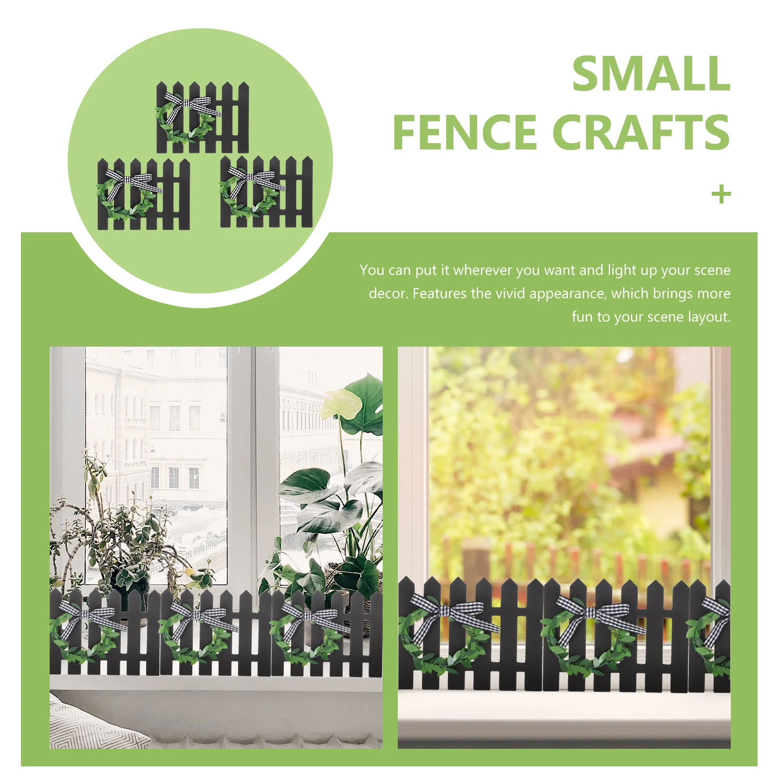 

3Pcs Wooden Fence Miniature Decor Micro Landscape Garden Ornament Micro Landscape Fence Miniature Ornament Garden Decors