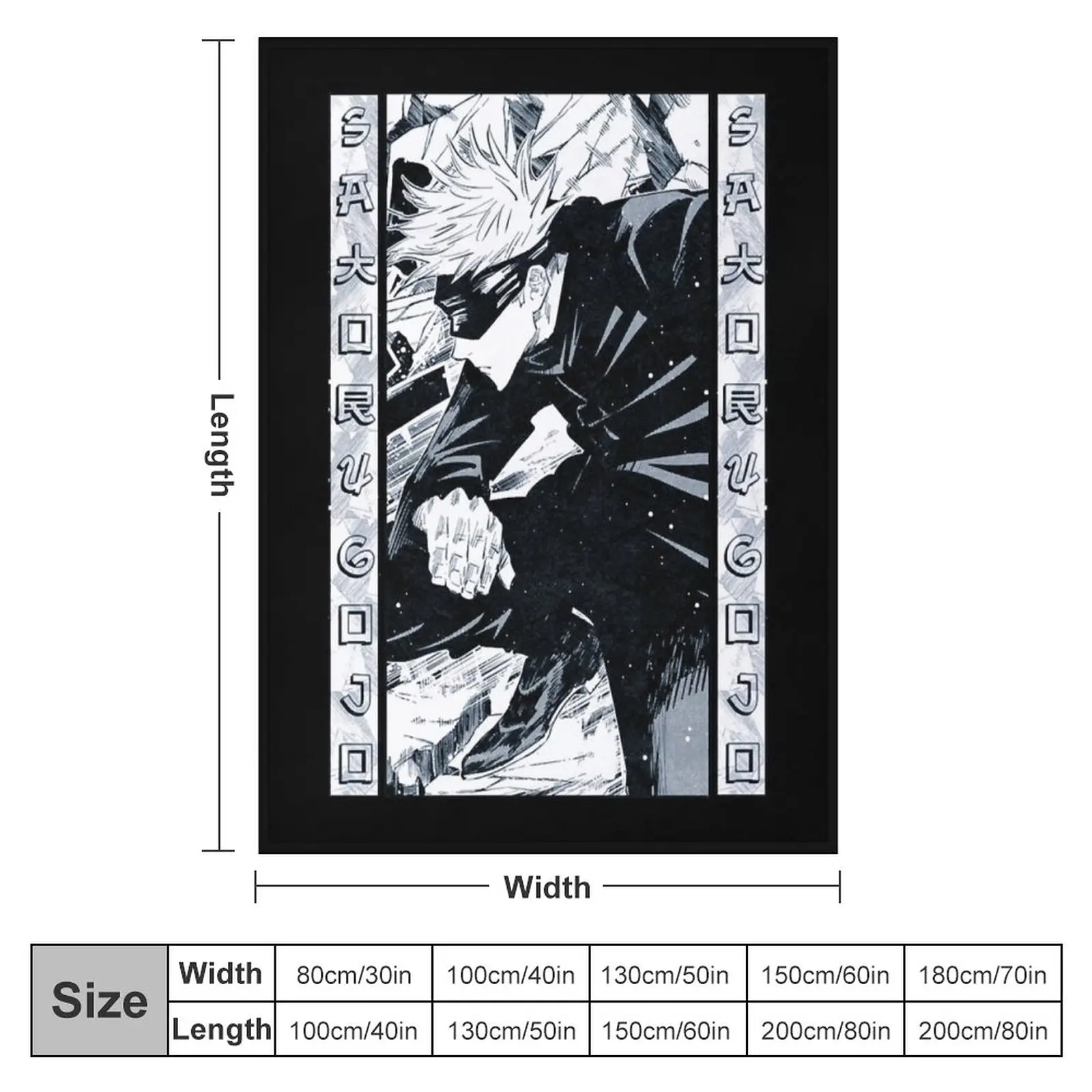 Satoru Gojo Manga Panel Artwork Throw Blanket Loose Blanket Bed linens Flannels Blanket