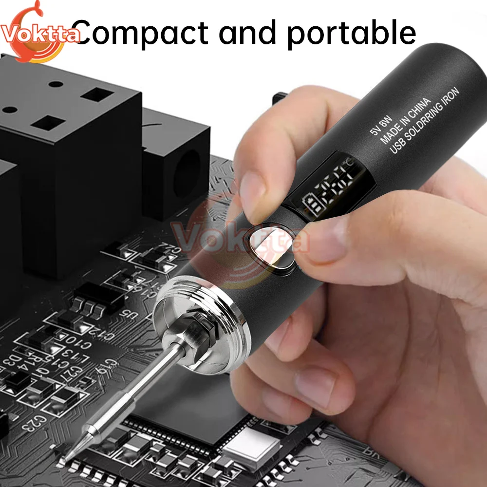 USB Soldering Iron Adjustable Temperature 260-420℃ Electric Soldering Iron Kit 850mAh/1400mAh Battery Solder Welding Iron Tool