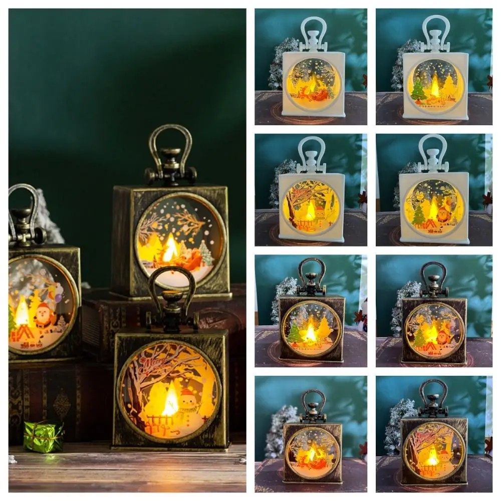 

illuminated Christmas Wind Lantern Santa Christmas Tree Christmas Portable Lantern Snowman Handheld Christmas Hanging Lamp