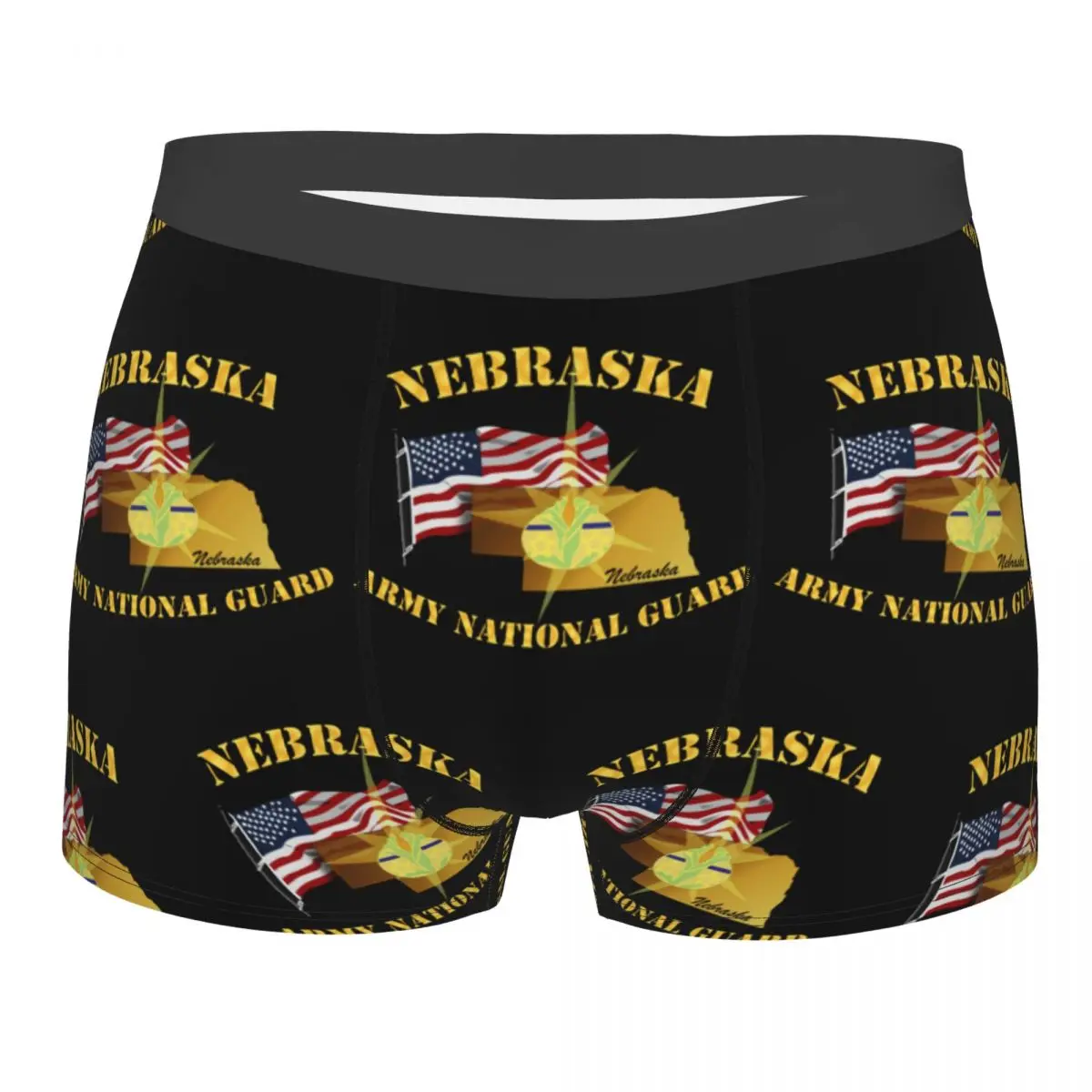 Boxer Underpants Shorts Nebraska Army National Guard Arny W Flag Panties Male Soft Underwear for Homme Man Boyfriend Gifts