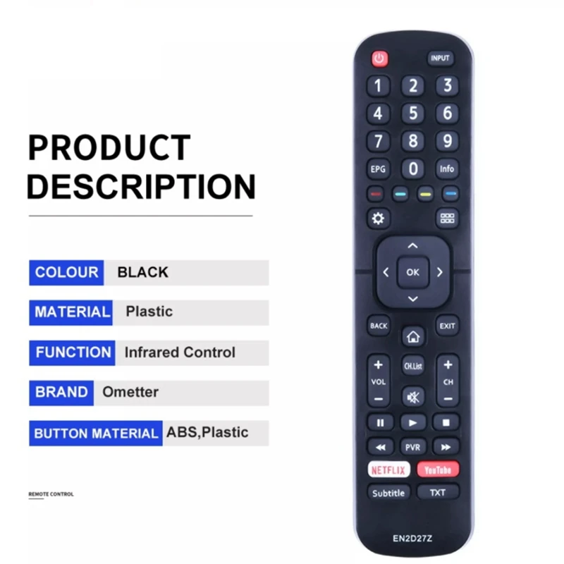LCD TV Remote Control For Hisense TV EN2D27Z 50H8C 55H5C 55H6B 55H7B 55H7C 65H10B2 65H7B2