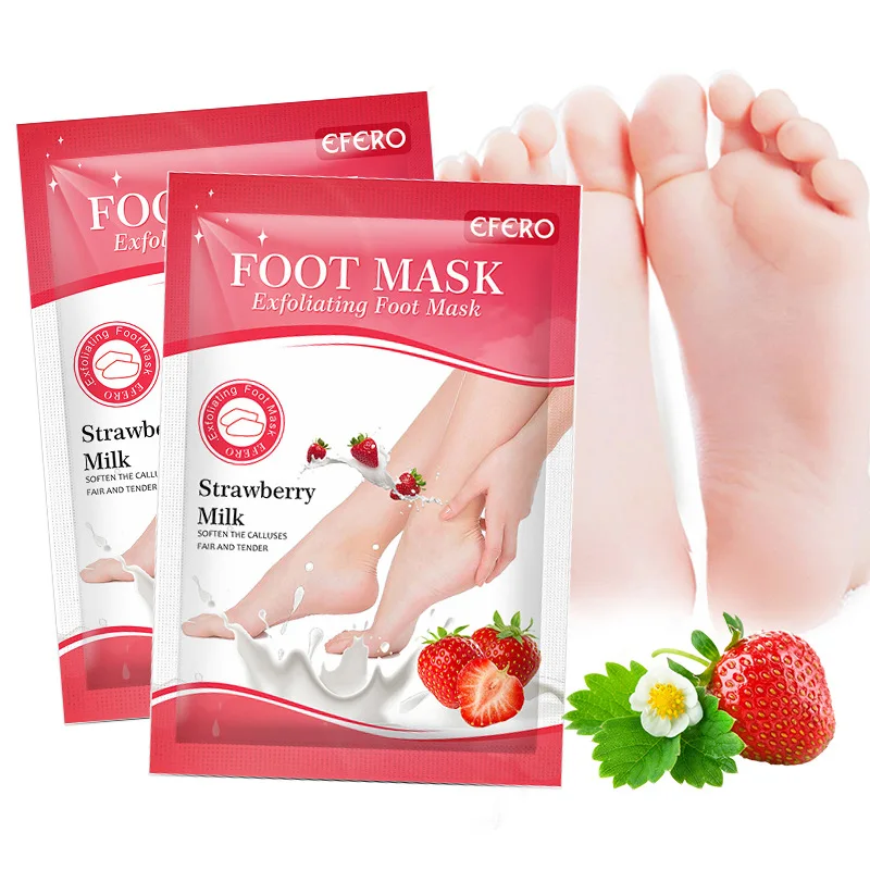 1 Pair Strawberry Pedicure Socks Foot Mask Exfoliating Socks Scrub Anti Crack Heel Moisturizing Foot Skin Care Tool Unisex