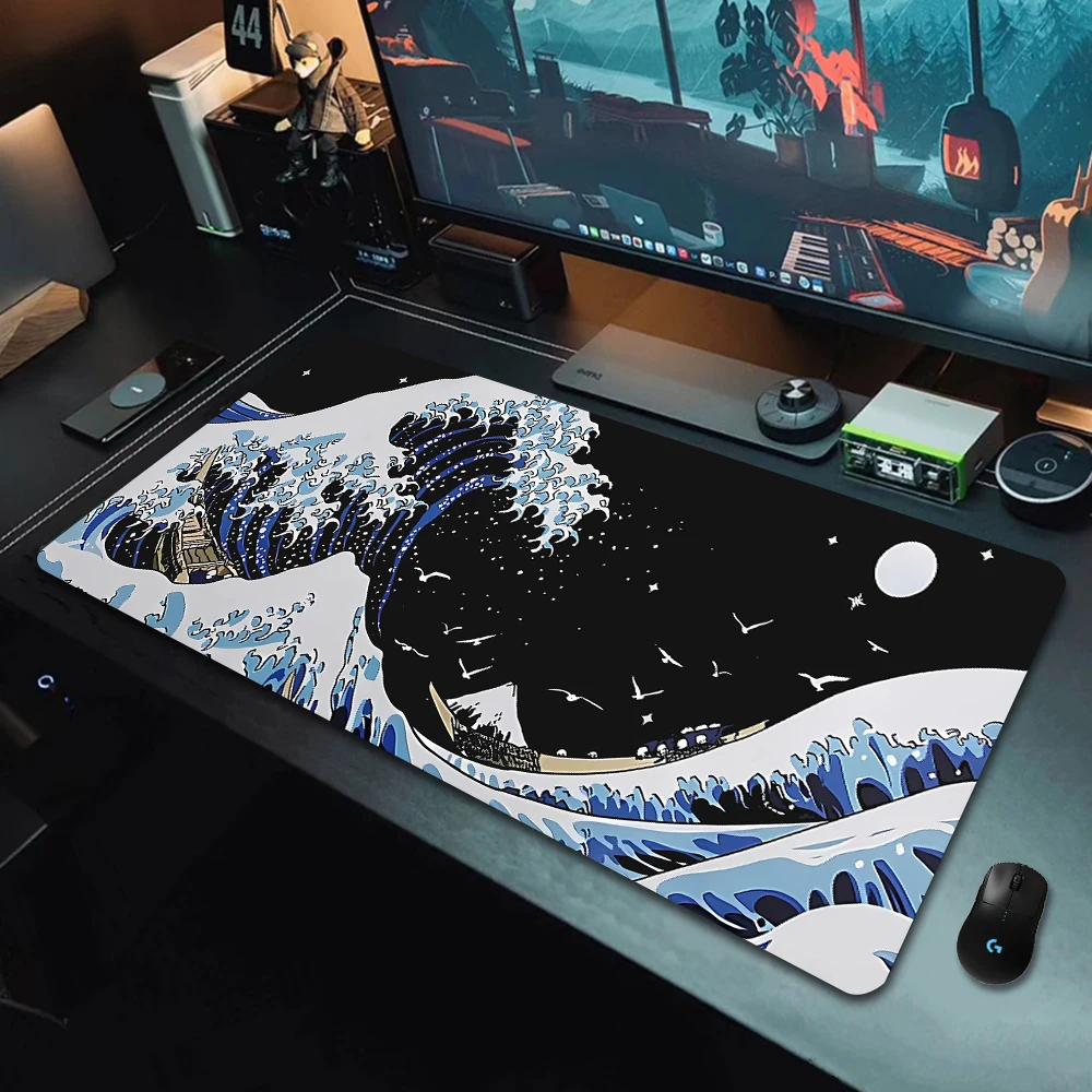 Large Waves Mouse Mat Starry Sky Sea Surface Table Mats XXL Anti-slip Mechanical Keyboard Computer Office Gaming Mice Pad