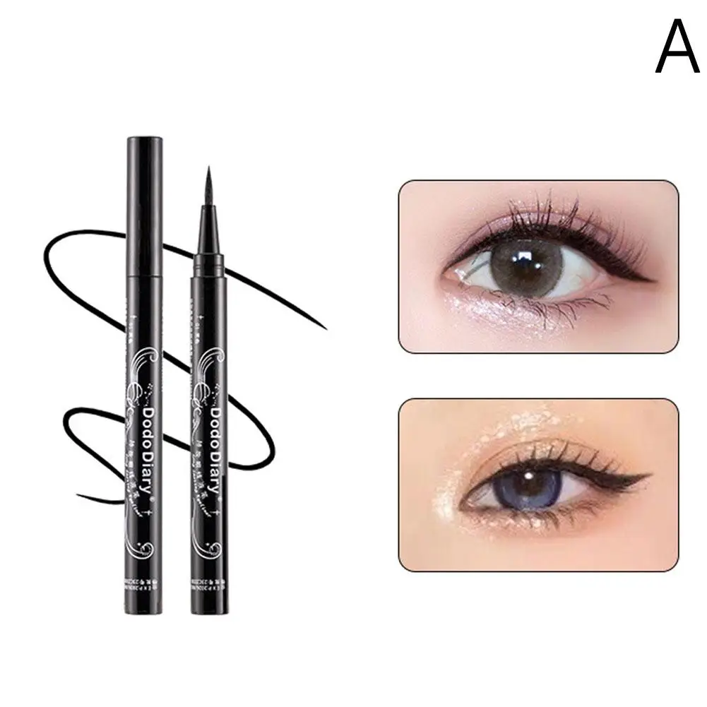 Wodoodporny ultracienki eyeliner w płynie koreański makijaż do szybkiego suszenia gładki eyeliner długotrwały dolny długopis do rzęs kosmetyki Q0b6