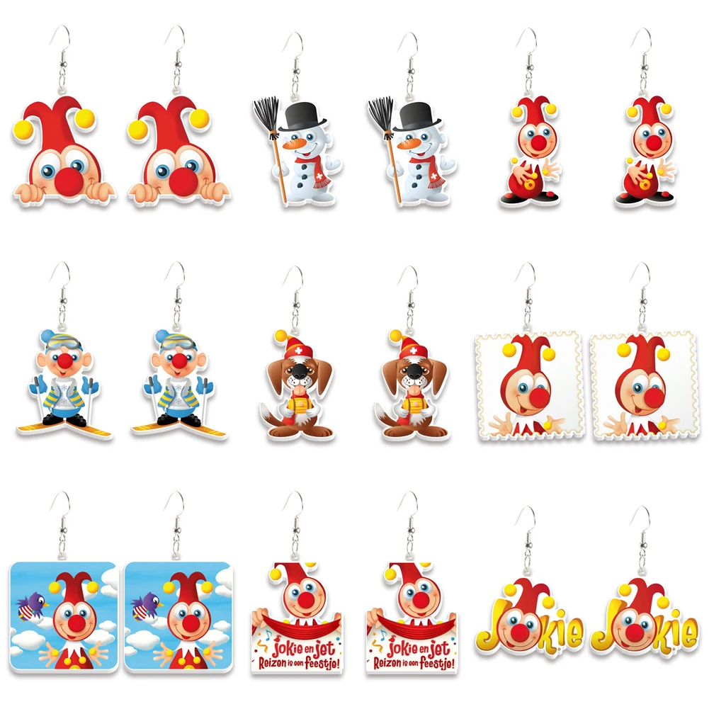 Cartoon Jokie En Jet Pendant Earrings Design Drop Earrings Transparent Acrylic Women Girl Jewelry Accessories Gifts