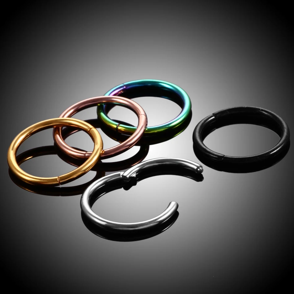 6/8/10/12mm Edelstahl Nasenringe Hoop für Frauen Männer 18G 16G Knorpel Piercing Körperschmuck Segment Lippenring – Detail 3