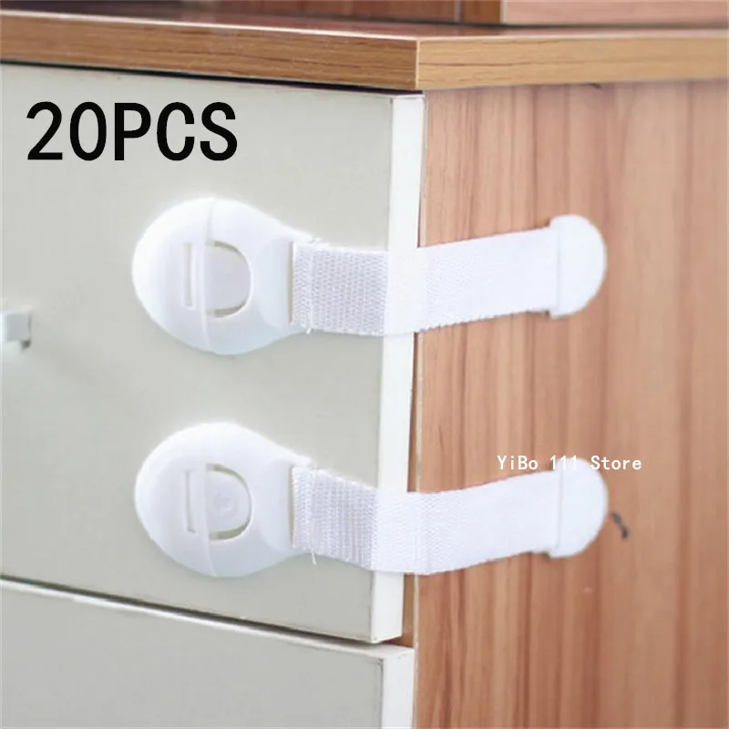 

Multi-Functional Baby Safety Ribbon Lock Buckle Set Anti-Pinch Hand Protection for Drawers Refrigerators Cabinets - 2/5/20PCS