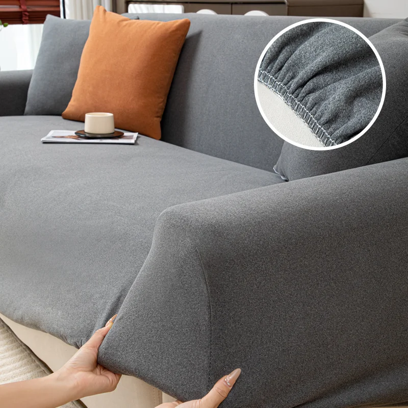High Quality Velvet Fully Wrapped Elastic Sofa Cover  1/2/3/4 Seat Elastic Sofa Cover Dustproof Pet Scratch Resistant Sofa Cover