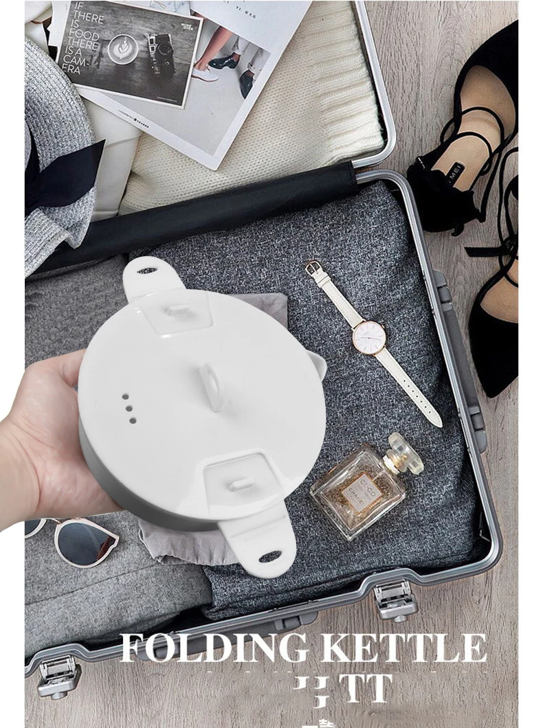 Portable Travel Folding Electric Cooker Multifunctional Electric Hot Pot Food Grade Silicone Dormitory Mini Electric Cooker