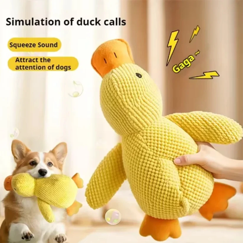 

Dog Toy Stomping Duck Bite Resistant Grinding Teeth Cleaning Large Dog Interactive Entertainment Puppy Boredom Pet Plush Toy