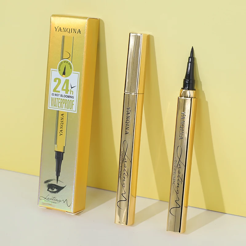1 قطع العلامة التجارية الجديدة النساء الأسود الكحل السائل طويلة الأمد للماء العين قلم رصاص القلم لطيفة ماكياج أدوات التجميل
