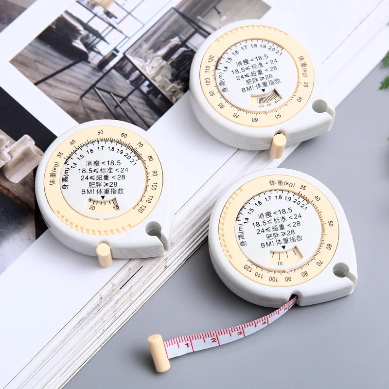 Water drop shape automatic retractable health tape measure portable waist three-dimensional measurement tape BMI mini 1.5M doubl