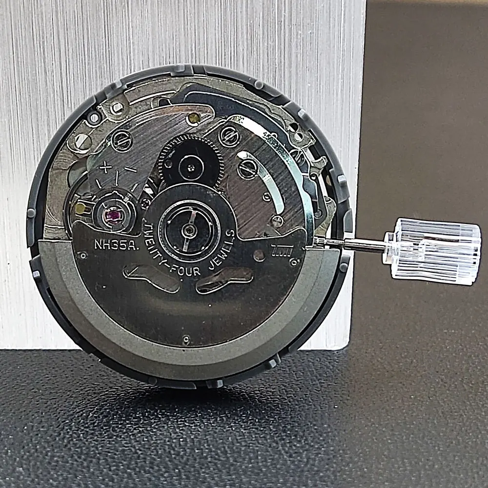 اليابان الأصلي NH35/NH35A الحركة الميكانيكية عالية الدقة مع الأسود ستة نقطة تاريخ نافذة فاخرة التلقائي ساعة Movt استبدال