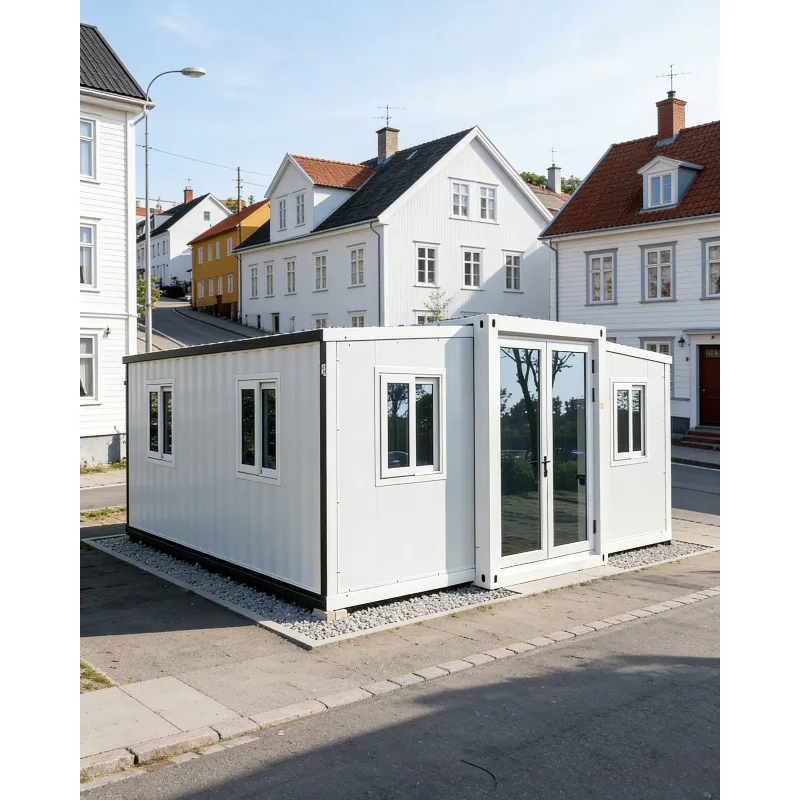 Double Wing Expandable House | 2-5 Bedroom Prefab Container Villa | 700mm Folded Width Modern Portable Home Quick Assembly Mobil