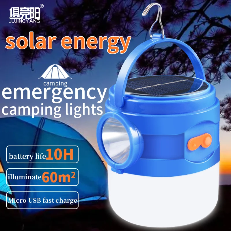 Solar LED Camping Light USB Rechargeable Bulb For Outdoor Tent Lamp Portable Lanterns Emergency Lights