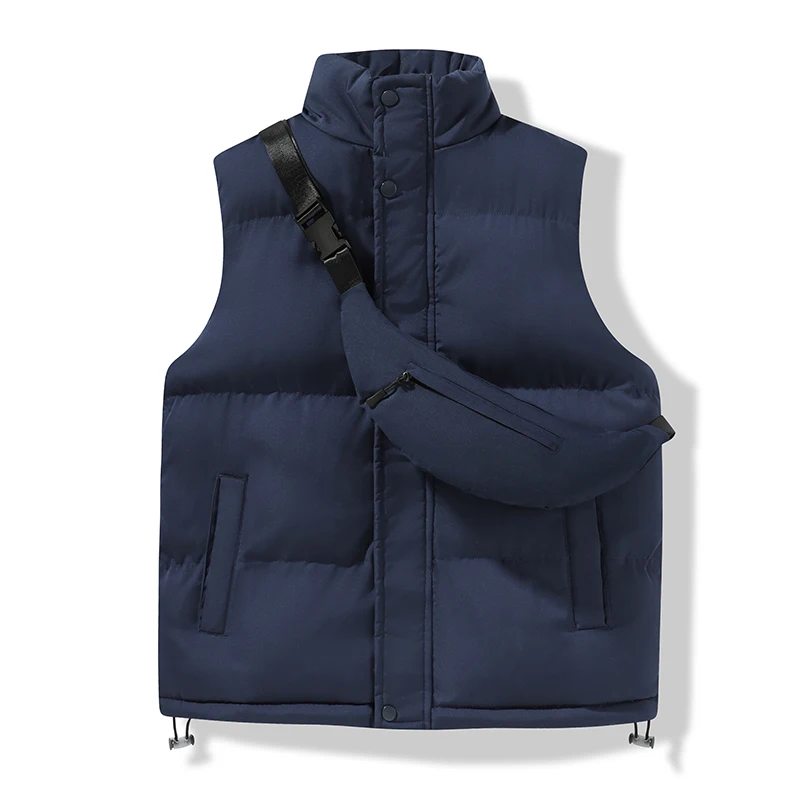 Men' Sleeveless Vest Jackets Male Cotton-Padded Coats Men Warm Waistcoats Clothing 5XL Fashion Sleeveless Jacket with Backpacks