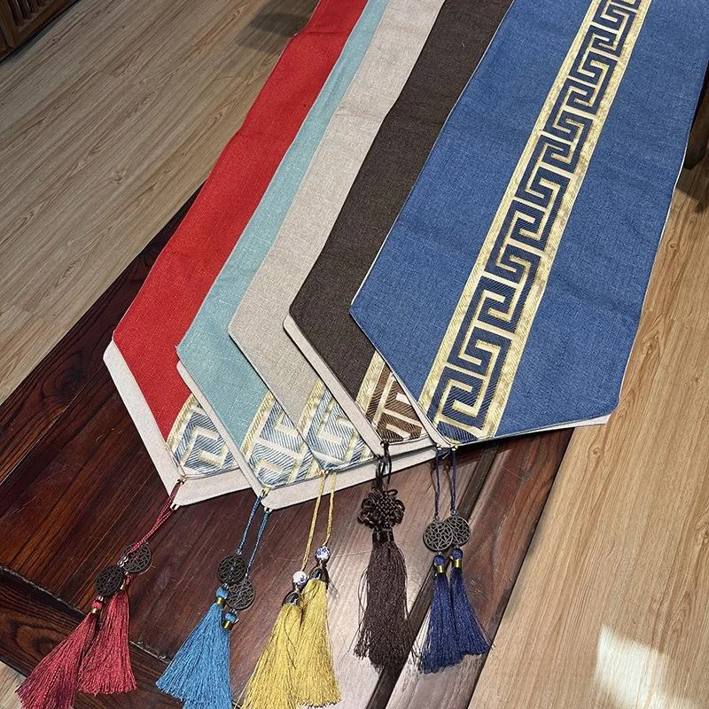 Chinese Style Table Flag TV Cabinet Cover Cloth Folk Homestay Creative Bed Flag Home Use Tea Table Living Room Window 