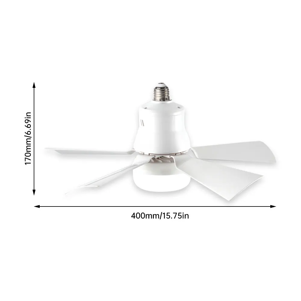 Ventilador de teto 30w com controle remoto, ventilador de luz led e27, base inteligente, silencioso, para decoração de quarto e sala de estar