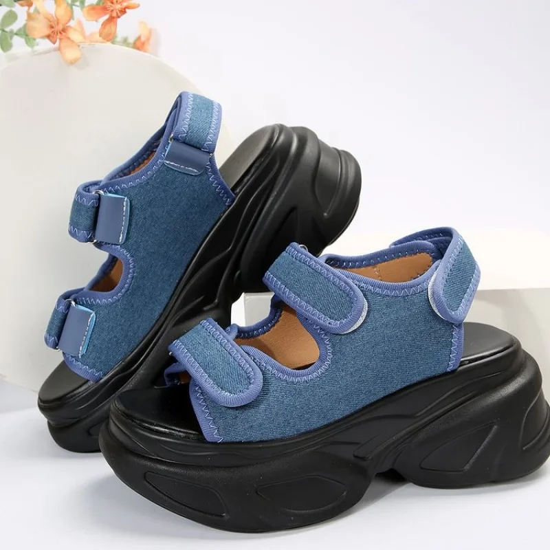 

2025 Women Summer Buckle Square Toe High Heel Sandals Punk Gladiator Platform Chunky Heel Sandals for Women Dress Heeled Shoes