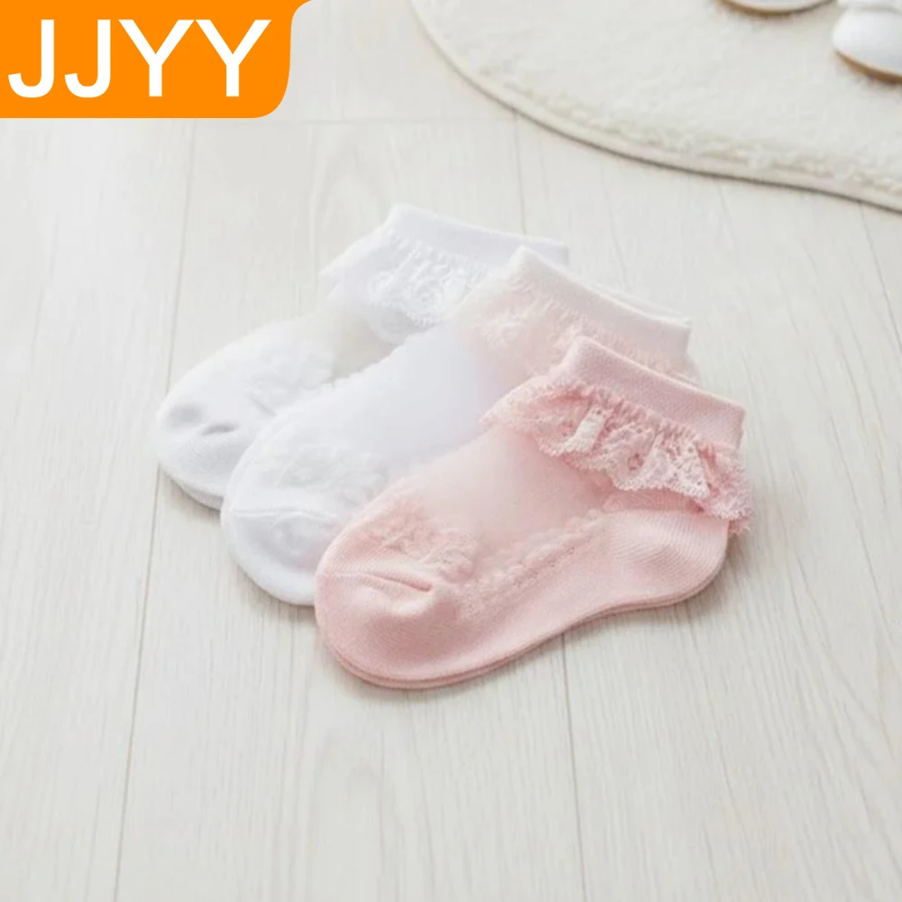 

Cotton Lace Floral Baby Socks with Angel Wing Design Non Slip Unisex Socks for Newborn to 5 Years
