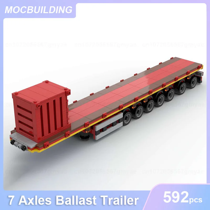 Lowbed Heavy Haulage Trailer Mammoet Model MOC Building Blocks DIY Assemble Bricks Transportation Educational Toys Gifts 513PCS