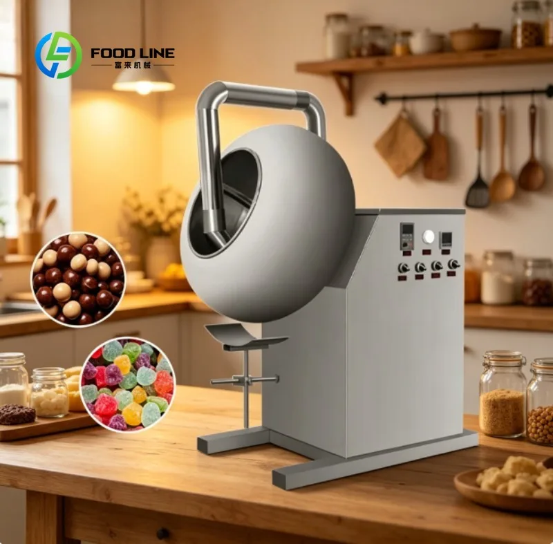 

Sugar Coating Machine for Nuts with High-Capacity Stainless Drum Perfect for Candy Shops, Snack Makers, Caterers