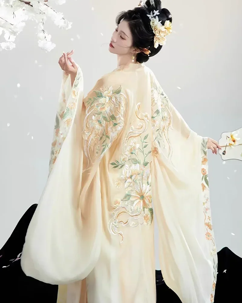 Vestido Hanfu chino para mujer, disfraz de Cosplay 2024, bordado antiguo, púrpura, naranja, amarillo, Vintage, trajes Hanfu Tang de talla grande